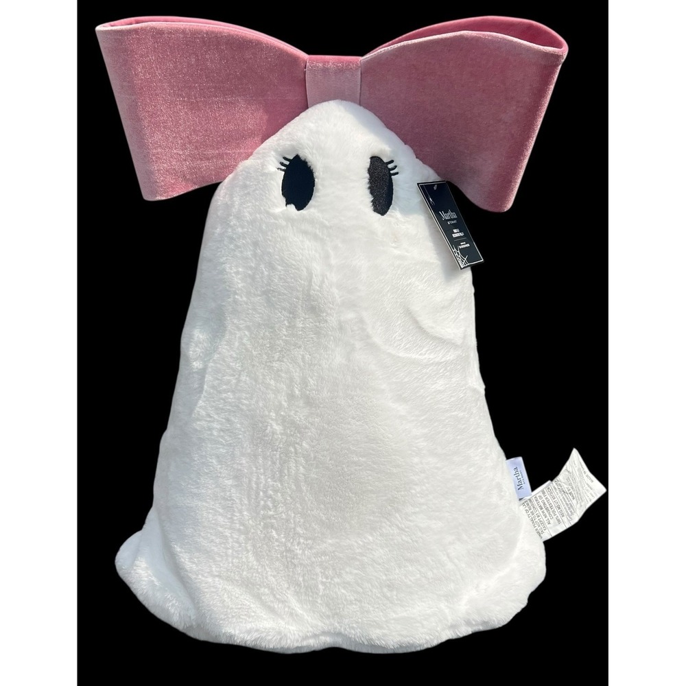 Martha Stewart 24" Plush Girl Ghost With Pink Bow Halloween Pillow Viral Decor